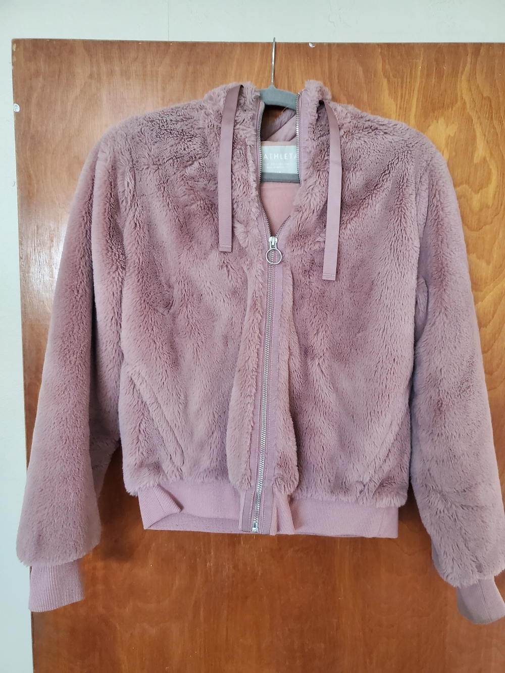 Athleta Mauve Plush Zip Hoodie Jacket